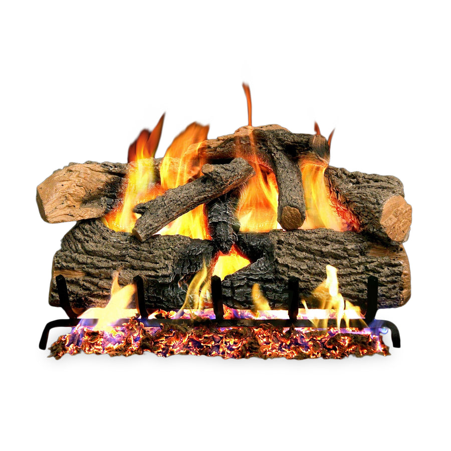 Vented Gas Logs Charred Evergreen Oak by Real Fyre
