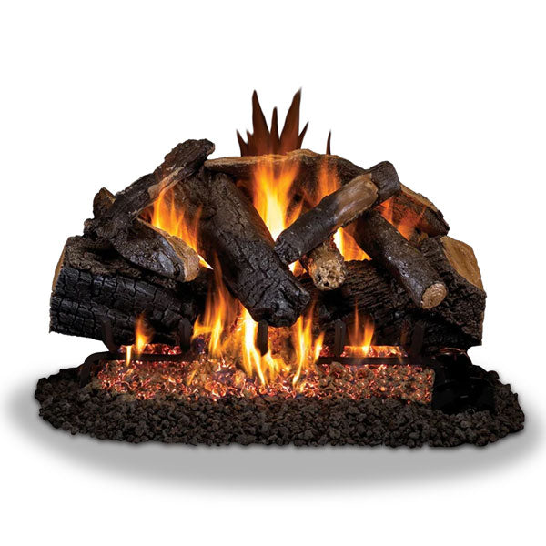 Vented Gas Logs Charred Majestic Oak by Real Fyre