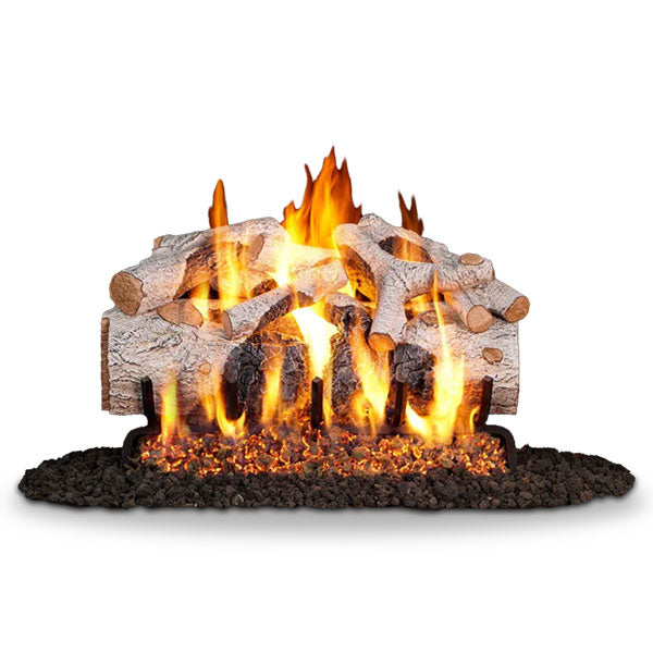 Vented Gas Logs Charred Mountain Birch by Real Fyre