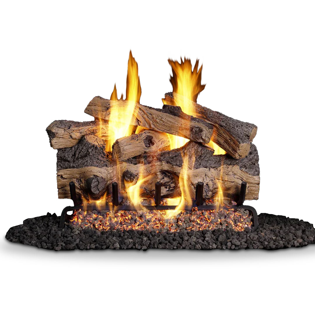 Vented Gas Logs Gnarled Split Oak by Real Fyre