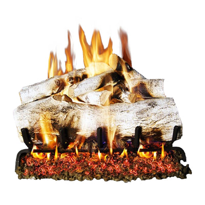 Vented See-Thru Gas Logs Mountain Birch by Real Fyre