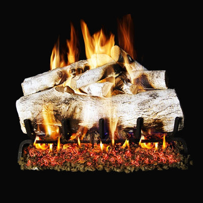 Vented See-Thru Gas Logs Mountain Birch by Real Fyre