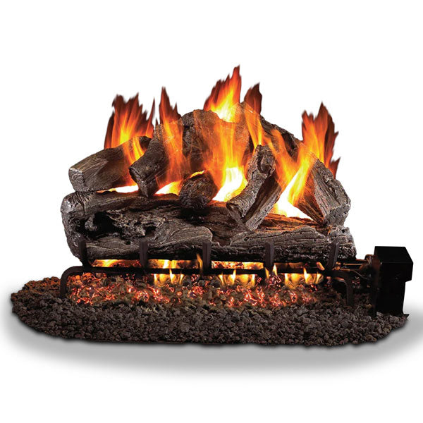 Vented Gas Logs Rugged Oak by Real Fyre