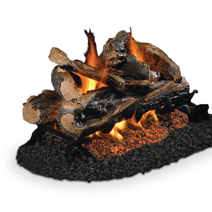 Vented Gas Logs Charred Rugged Split Oak by Real Fyre