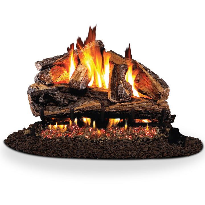 Vented Gas Logs Rugged Split Oak by Real Fyre