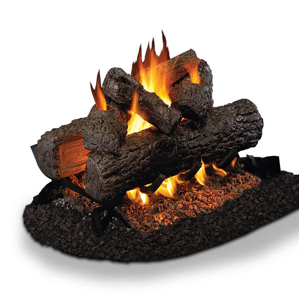 Vented See-Thru Gas Logs Golden Oak by Real Fyre