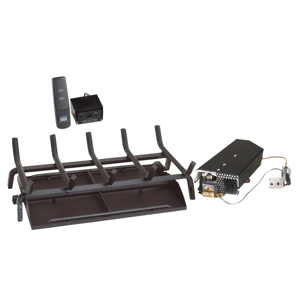 16/19" Vented G45 See-Thru Fireplace Burner "11" Series Standing Pilot with On/Off Remote by Real Fyre