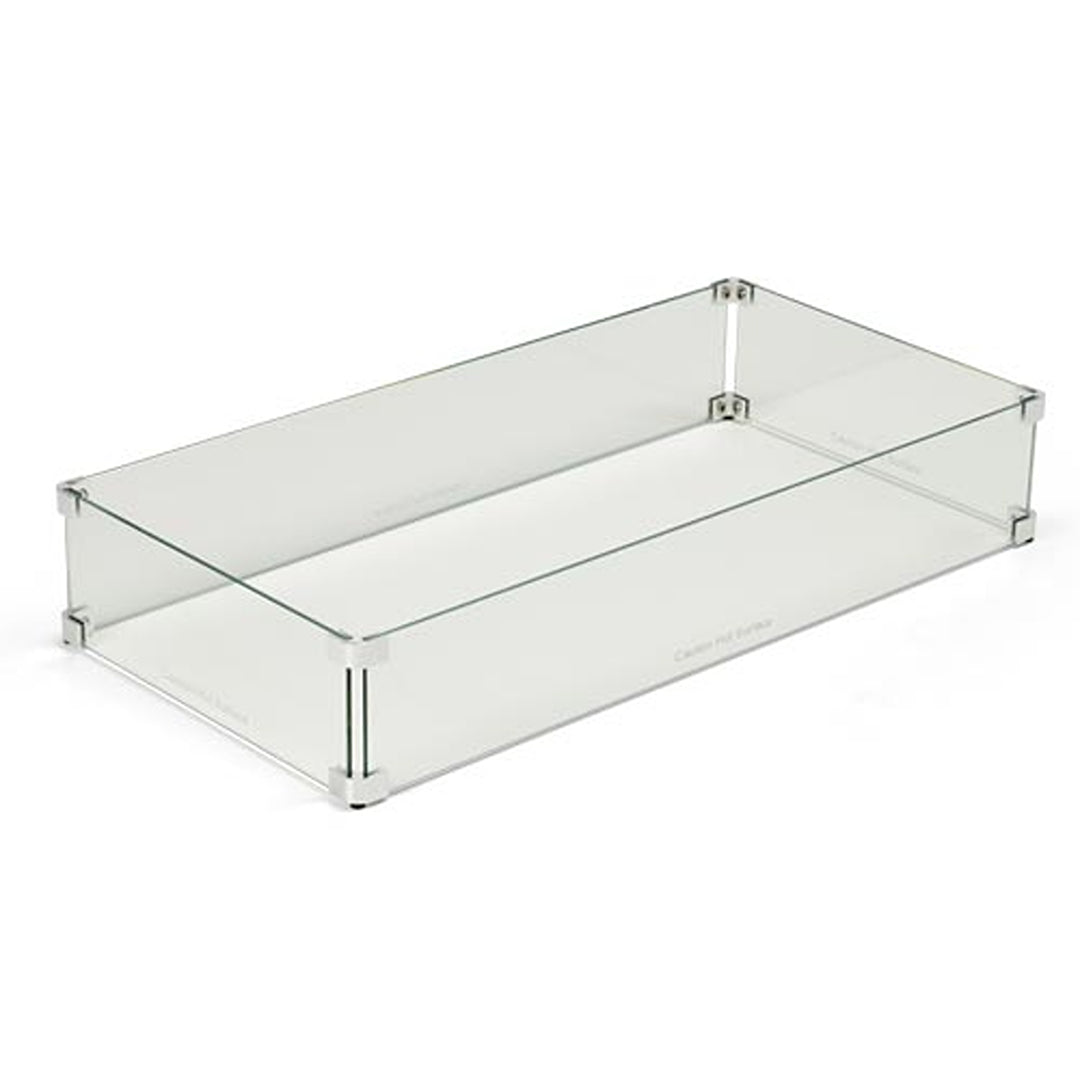 Rectangle Glass Wind Guard by HPC Fire