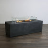72" x 28" Rectangle Beton Concrete (GFRC) Gas Fire Pit with Hidden Propane Tank - Graphite by Starfire Designs