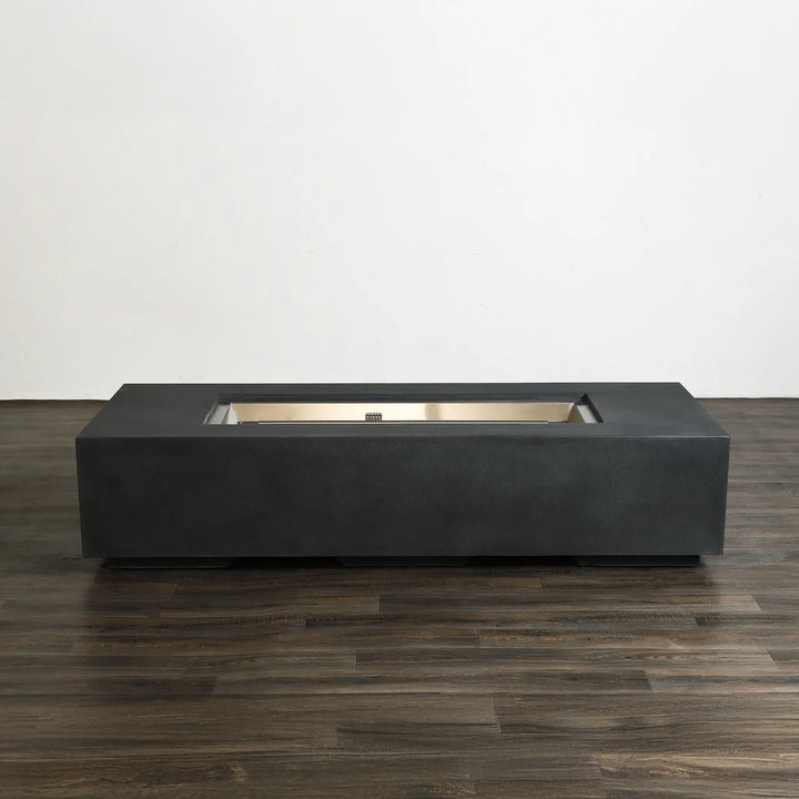 72" x 28" Rectangle Beton Concrete (GFRC) Gas Fire Pit - Graphite by Starfire Designs