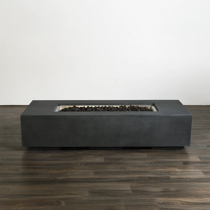 72" x 28" Rectangle Beton Concrete (GFRC) Gas Fire Pit - Graphite by Starfire Designs