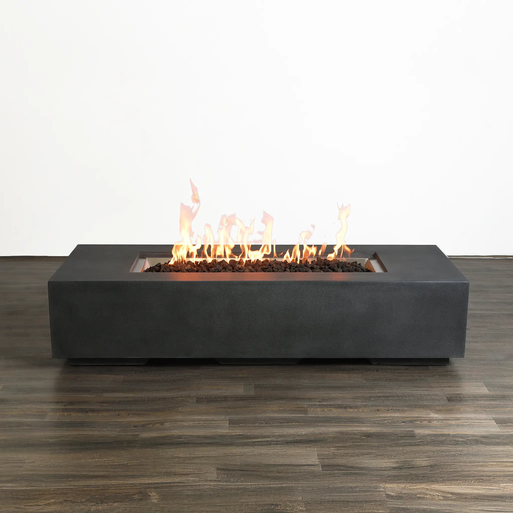 72" x 28" Rectangle Beton Concrete (GFRC) Gas Fire Pit by Starfire Designs