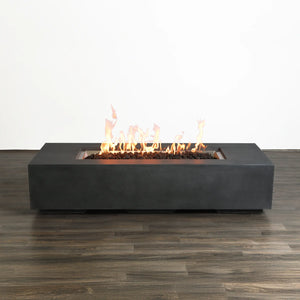 72" x 28" Rectangle Beton Concrete (GFRC) Gas Fire Pit by Starfire Designs