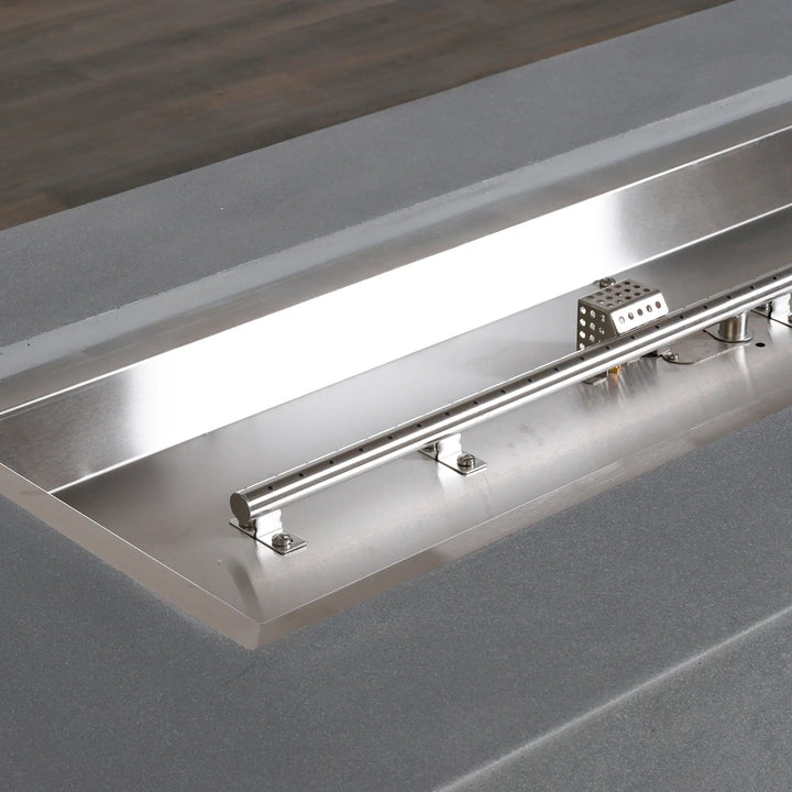 72" x 28" Rectangle Beton Concrete (GFRC) Gas Fire Pit - Natural Gray by Starfire Designs