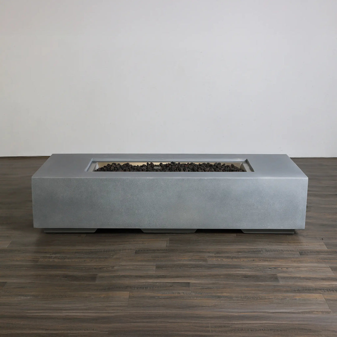 72" x 28" Rectangle Beton Concrete (GFRC) Gas Fire Pit - Natural Gray by Starfire Designs