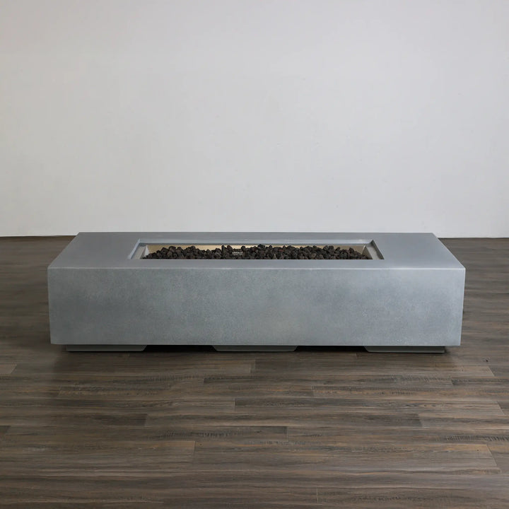 72" x 28" Rectangle Beton Concrete (GFRC) Gas Fire Pit - Natural Gray by Starfire Designs