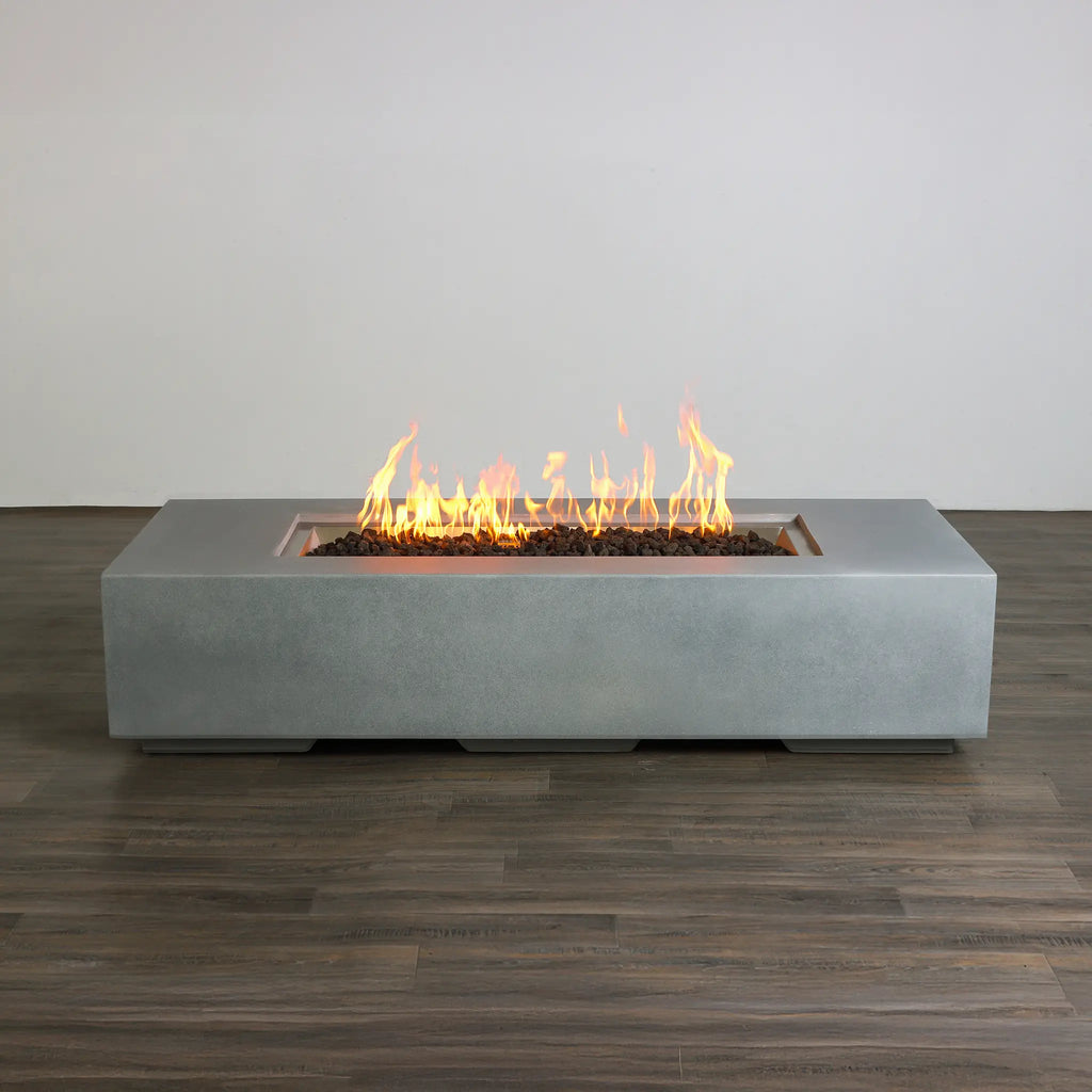 72" x 28" Rectangle Beton Concrete (GFRC) Gas Fire Pit - Natural Gray by Starfire Designs