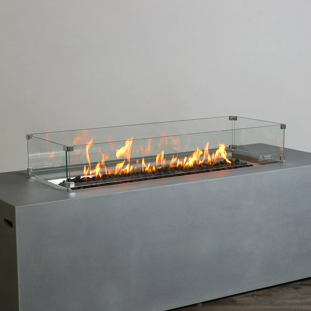 Linear Beton Glass Wind Guard by Starfire Designs