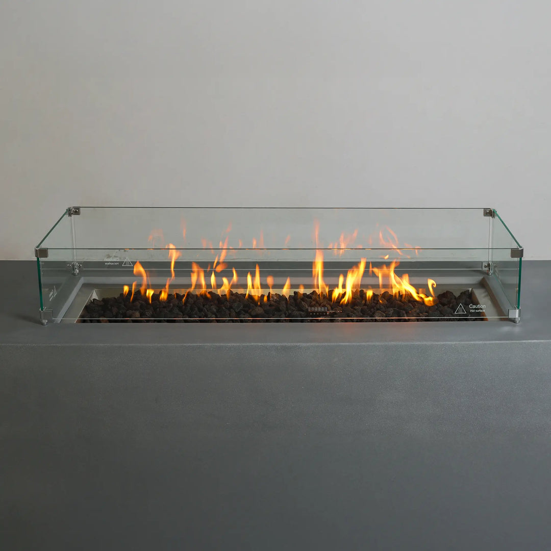 Linear Beton Glass Wind Guard by Starfire Designs