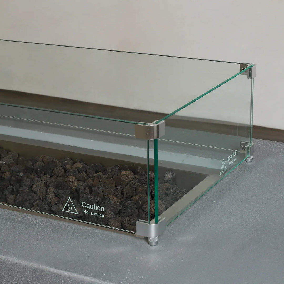 Linear Beton Glass Wind Guard by Starfire Designs