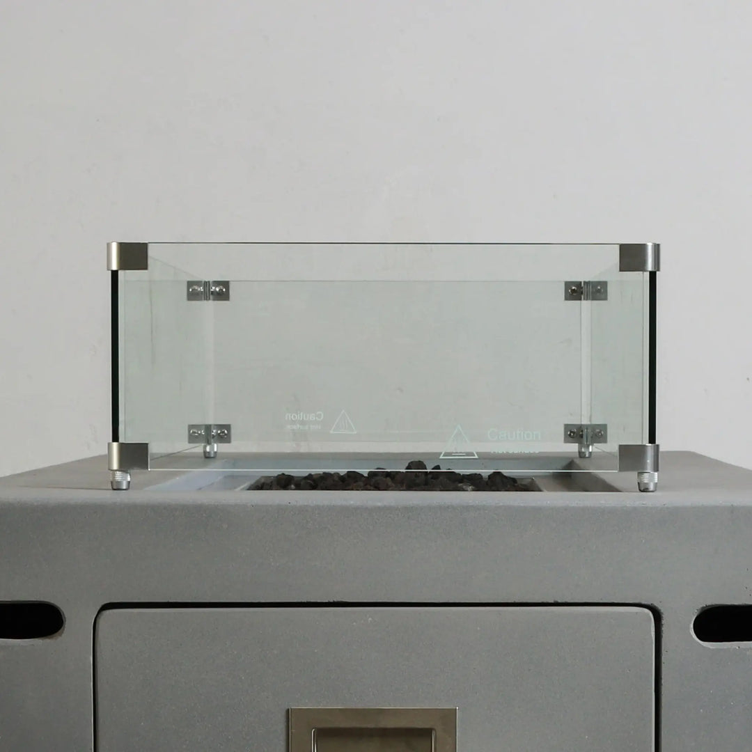 Linear Beton Glass Wind Guard by Starfire Designs