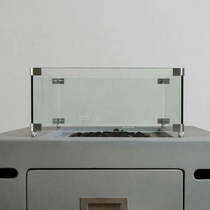 Linear Beton Glass Wind Guard by Starfire Designs