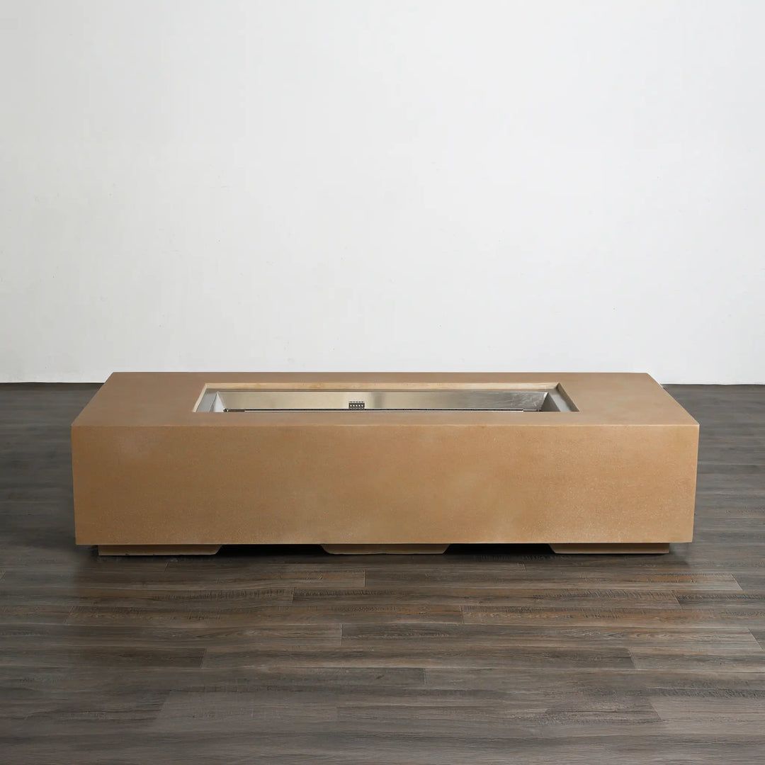 72" x 28" Rectangle Beton Concrete (GFRC) Gas Fire Pit - Sand by Starfire Designs