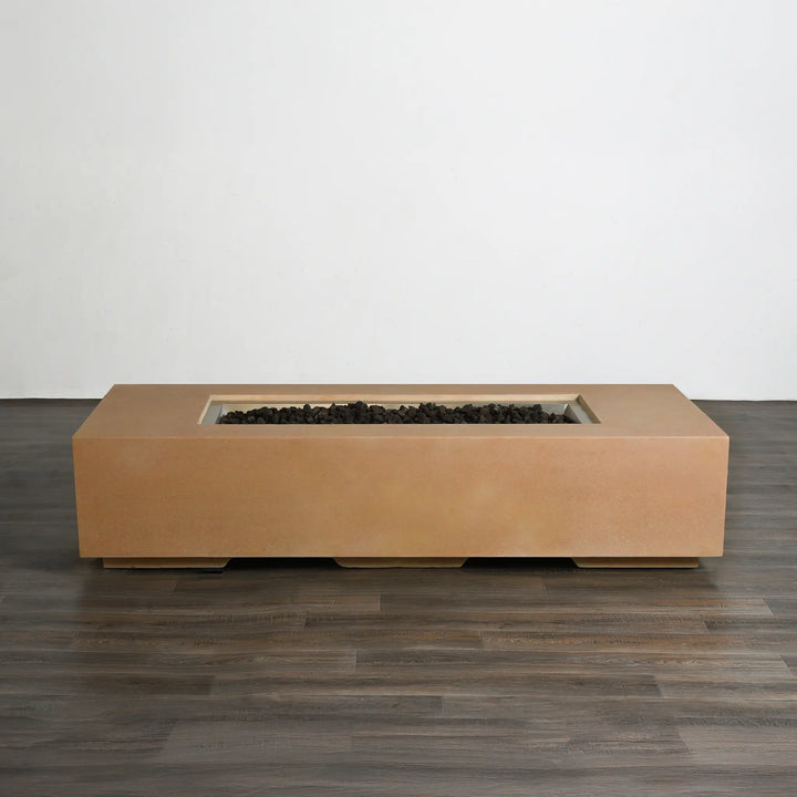 72" x 28" Rectangle Beton Concrete (GFRC) Gas Fire Pit - Sand by Starfire Designs