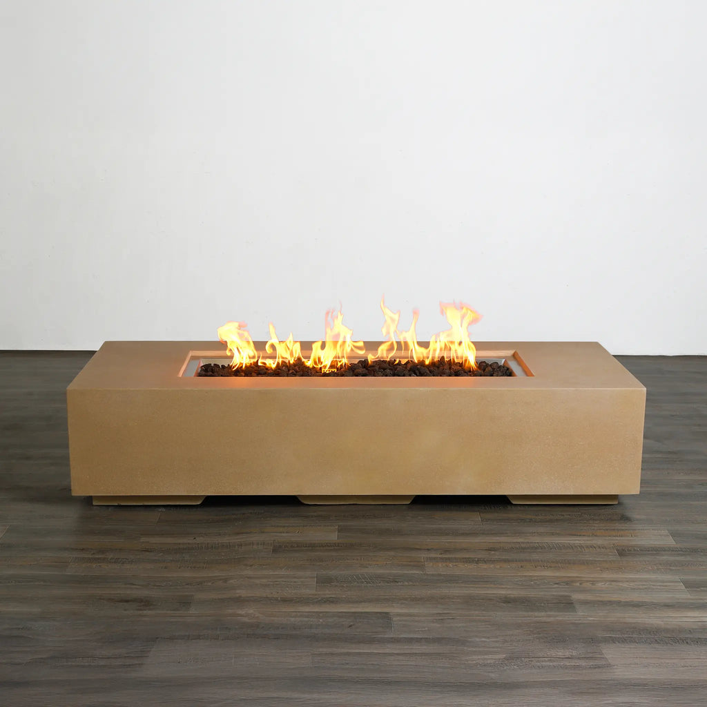 72" x 28" Rectangle Beton Concrete (GFRC) Gas Fire Pit - Sand by Starfire Designs