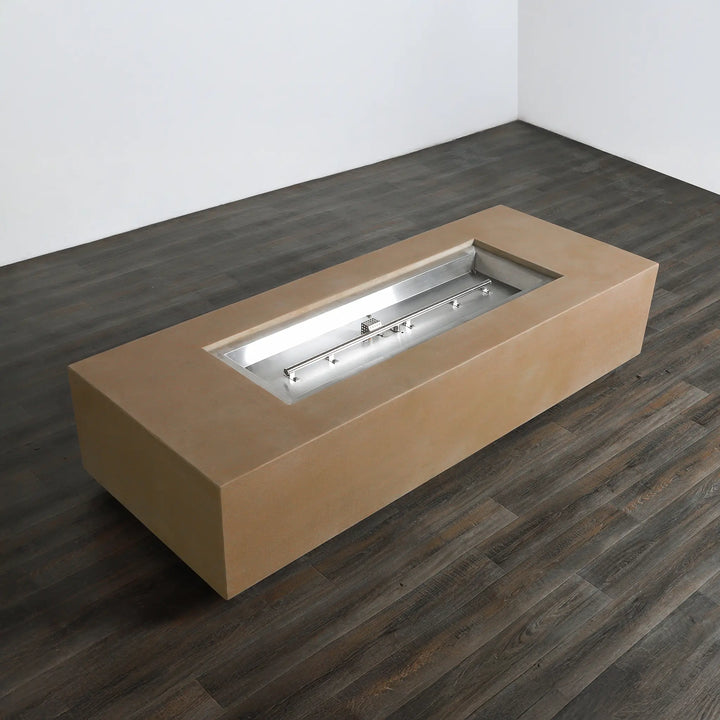 72" x 28" Rectangle Beton Concrete (GFRC) Gas Fire Pit - Sand by Starfire Designs
