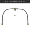 Built-in connection kit for 18-inch pan and 12-inch ring round stainless steel fire pit by Starfire Designs, designed for permanent outdoor installations. High-quality gas fittings and flexible hoses provide a reliable and safe connection.