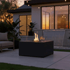 42" Square Beton Concrete (GFRC) Gas Fire Pit with Hidden Propane Tank - Graphite by Starfire Designs