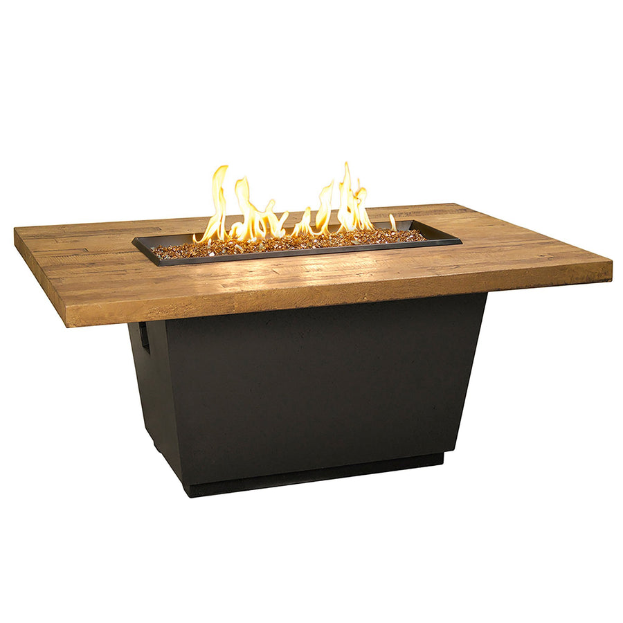 Rectangle Cosmopolitan French Barrel Oak Fire Table by American Fyre Designs