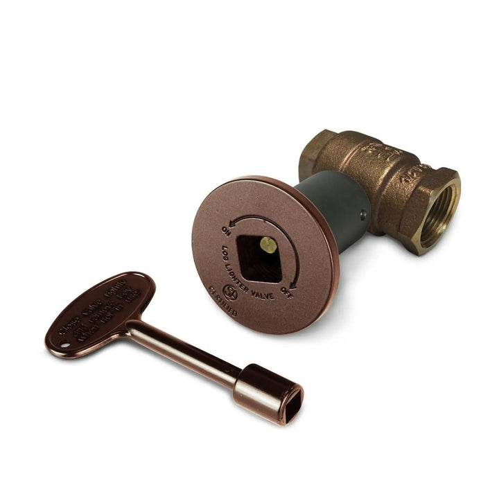  Starfire Designs Decorative Gas Key Valve Kit in Antique Brass finish, designed for precise control of outdoor fire pits and modern gas fire bowls-3/4"