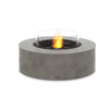  The EcoSmart Fire Ark 40 Natural Gas Fire Pit features a black burner with a glass wind guard, set in a concrete round base with a natural finish. Designed for outdoor living spaces, this modern fire pit enhances ambiance while providing efficient heating.