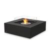 The EcoSmart Fire Base 40 Graphite with an ethanol stainless steel burner offers a refined and sophisticated outdoor fire pit experience. The modern square fire table is crafted with a smooth, graphite concrete finish and filled with black fire media for an elegant touch. Ideal for patios, decks, and high-end commercial spaces