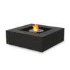 The EcoSmart Fire Base 40 in graphite with an ethanol stainless steel burner and a glass wind guard. This high-end fire pit offers a contemporary design with clean lines and a sophisticated finish. The protective glass barrier enhances flame stability, making it a stylish yet functional addition to outdoor lounges and patios.