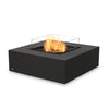 The EcoSmart Fire Base 40 in graphite with a propane burner offers a sleek, modern heating solution for outdoor spaces. The fire pit's large square body is crafted from high-quality concrete, featuring black fire media for a stylish contrast. Perfect for patios, resorts, and contemporary backyards.