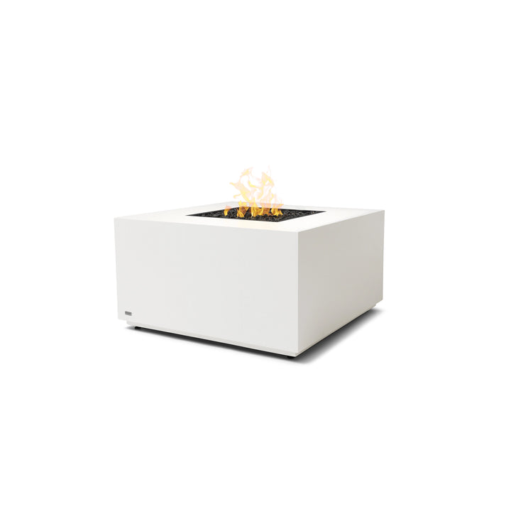 The EcoSmart Fire Chaser 38 Bone in propane configuration features a bone concrete base with a clean and sleek design. This luxury outdoor fire pit creates a sophisticated ambiance in backyards, hotel terraces, and modern patio spaces.