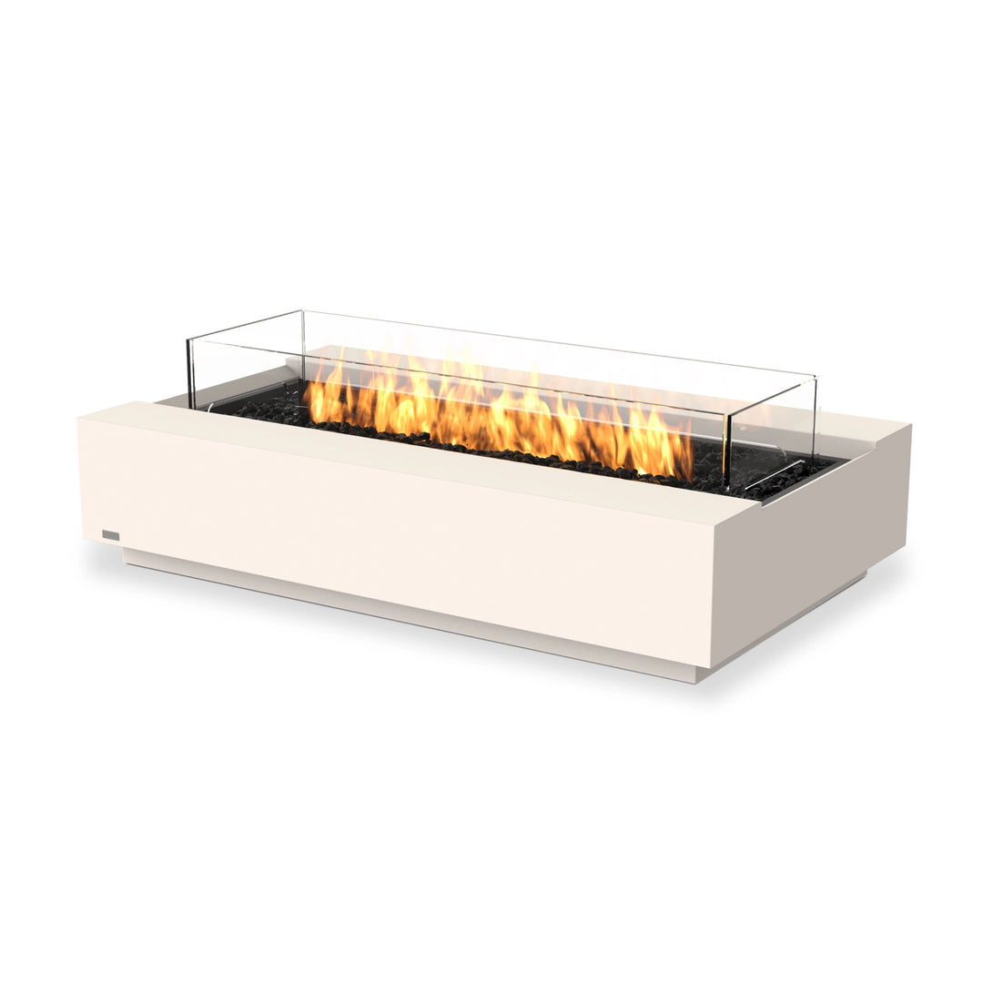 This EcoSmart Fire Cosmo 50 Bone propane fire pit is crafted with premium concrete in a bone finish, featuring a stainless steel burner and a protective glass wind guard. The sleek, contemporary design adds warmth and style to patios, backyards, and commercial outdoor spaces. Fueled by propane, this fire pit table provides a high-performance flame with efficient heat output.