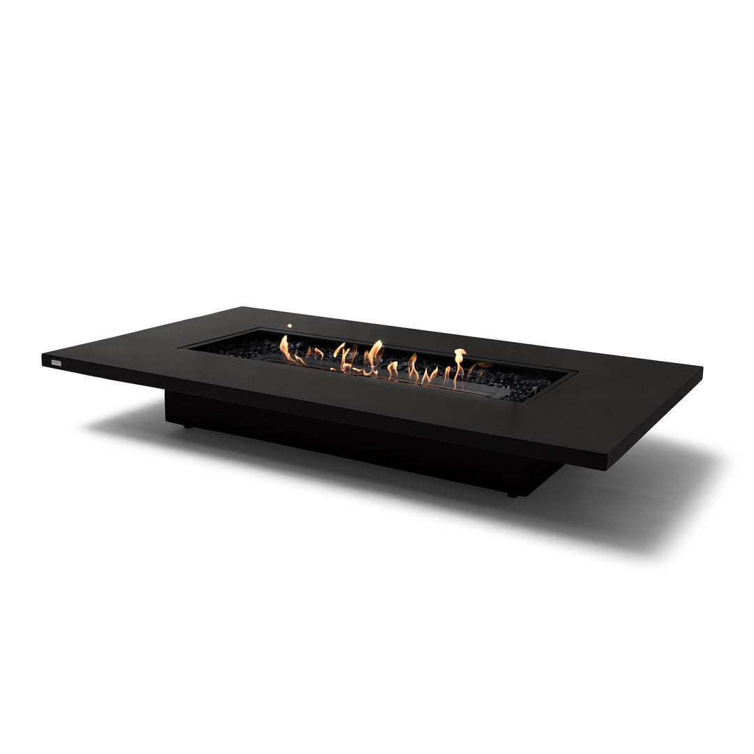 The EcoSmart Fire Daiquiri 70 Graphite Black Burner is a modern outdoor fire pit with a sleek, rectangular design in a graphite finish. This luxury fire pit features a black burner, producing an elegant flame display over black fire media. Perfect for patio gatherings, outdoor lounges, and backyard fire pits, this rectangular gas fire pit adds warmth and style to any contemporary space.