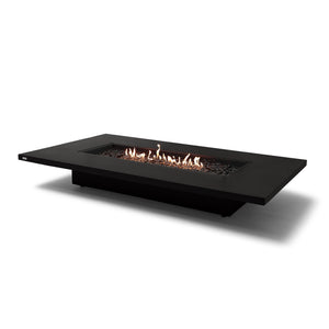 The EcoSmart Fire Daiquiri 70 Graphite Propane Fire Pit offers a sleek and modern outdoor fire feature with a graphite-colored concrete base. Designed for propane use, this outdoor gas fire pit delivers a mesmerizing linear flame, making it ideal for luxury patios, high-end outdoor fire tables, and contemporary lounge areas. Its expansive top surface allows for drinks and decor, blending function with elegance.