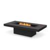 EcoSmart Fire Gin 90 (Chat) Graphite fire pit with a black burner, showcasing a sleek rectangular design, durable graphite concrete finish, and a low-profile aesthetic. The modern fire pit is fueled by natural gas or propane, creating a sophisticated outdoor centerpiece for patios and backyard spaces.

