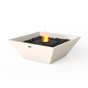 The EcoSmart Fire Nova 600 in Bone with Black Burner is a sleek, modern fire pit designed for outdoor ambiance and warmth. This square fire pit features a minimalist concrete bone-colored base, a black fire burner, and decorative black fire glass. Ideal for backyard fire pits, outdoor patio fire pits, and modern fire pit designs.