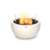 The EcoSmart Fire Pod 30 in a graphite concrete finish with a black burner and wind guard enhances outdoor spaces with a sleek and modern aesthetic. This ethanol fire pit delivers vibrant flames with a protective glass barrier, making it perfect for breezy patio settings. Its durable, contemporary design complements modern backyards, luxury outdoor lounges, and stylish patio arrangements.