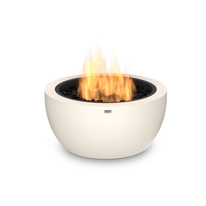 The EcoSmart Fire Pod 30 in bone finish, designed for propane operation, offers a modern and stylish outdoor fire feature. Its smooth, round concrete structure provides a durable and elegant base, while the powerful burner delivers radiant warmth. Perfect for patios, outdoor lounges, and backyard gatherings, this fire pit combines convenience with luxurious outdoor heating.