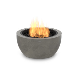 A EcoSmart Fire Pod 30 in natural with a stainless steel burner, perfect for luxury outdoor fire bowls.

