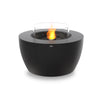 The graphite-colored EcoSmart Fire Pod 40 features a black ethanol burner with a wind guard, ensuring steady flames even in breezy outdoor settings. This modern gas fire bowl is a statement piece for patios, backyards, or commercial fire pit spaces.