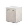  EcoSmart Fire Stool Tank in Bone finish, a sleek and modern concrete propane tank cover designed to complement outdoor fire pits. Featuring a clean, minimalist cube shape with an integrated handle, this outdoor fire pit accessory doubles as a sturdy stool or side table while concealing a propane tank for a seamless look.

