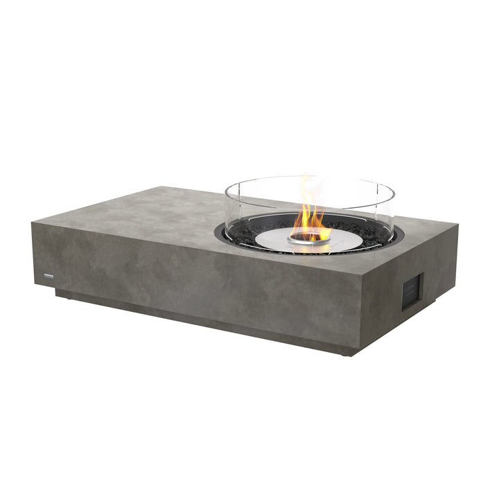 The EcoSmart Fire Tequila 50 Natural with a stainless steel burner and wind guard is built for premium outdoor fire experiences. This large gas fire pit supports both natural gas and propane, offering a sleek, modern centerpiece for any luxury patio or outdoor gathering space.